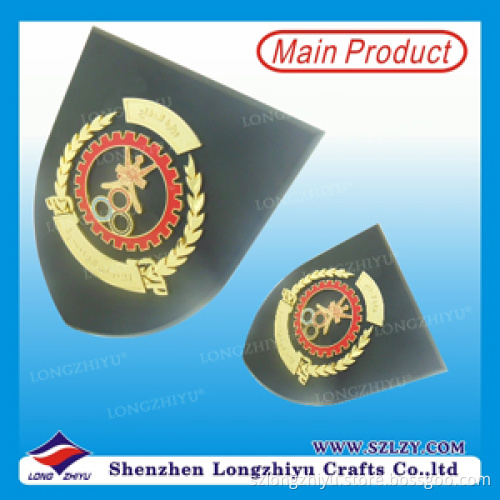 Oman Enamel Nation Emblem Black Walnut Wood Shield Shape Plaques Lzy-P008